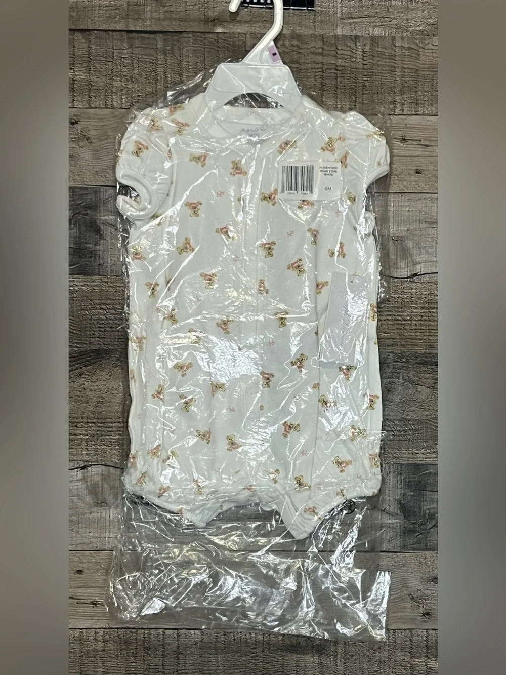 Ralph Lauren Infant Girls Romper with Bears & RL script initials NWT
